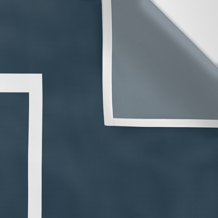 Fusion 4: Minimalist Geometric Abstract in Dark Mustard Yellow, Navy Blue, and White Wall Tapestry Gallery Image 3