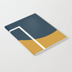 Fusion 4: Minimalist Geometric Abstract in Dark Mustard Yellow, Navy Blue, and White Notebook Gallery Image 2