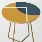 Fusion 4: Minimalist Geometric Abstract in Dark Mustard Yellow, Navy Blue, and White Side Table Gallery Image 2