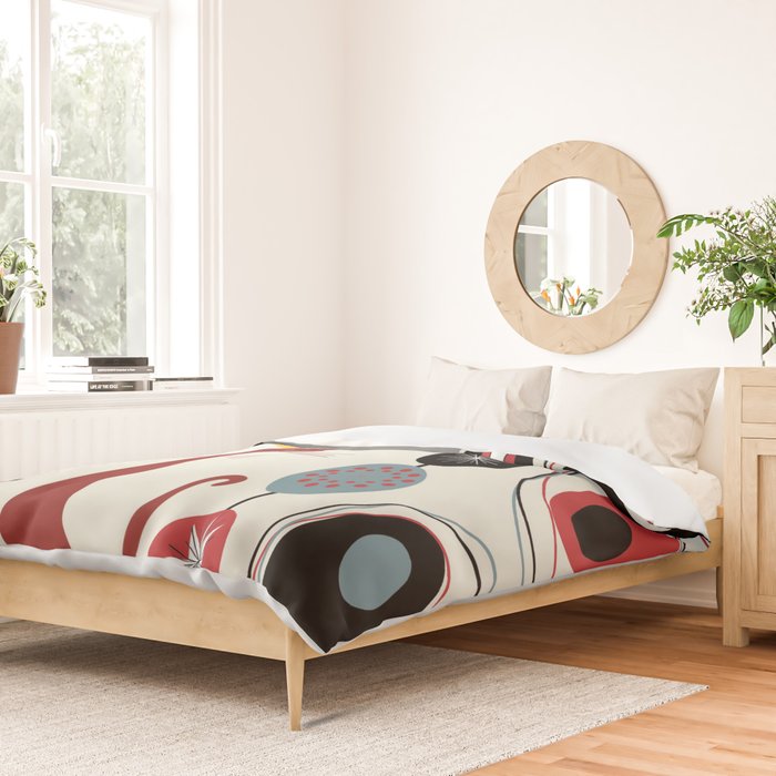 Mid-Century Modern Art Cats Duvet Cover Gallery Image 2