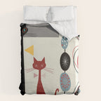 Mid-Century Modern Art Cats Duvet Cover Gallery Image 6
