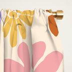 Retro Daisies - Rainbow Pastel Colors Window Curtain Gallery Image 2