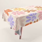 Retro Daisies - Rainbow Pastel Colors Tablecloth Gallery Image 1