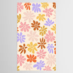 Retro Daisies - Rainbow Pastel Colors Tablecloth Gallery Image 2