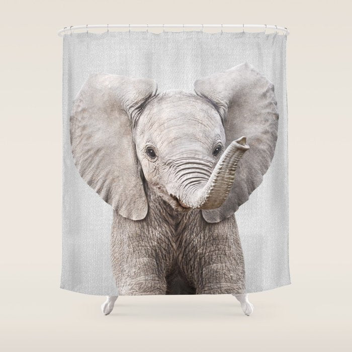Baby Elephant - Colorful Shower Curtain Gallery Image 1