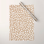 Christmas Snow, White Dots on Brown Paper Wrapping Paper Gallery Image 1