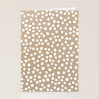 Christmas Snow, White Dots on Brown Paper Stationery Card Gallery Image 2