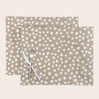 Christmas Snow, White Dots on Brown Paper Placemat Gallery Image 1