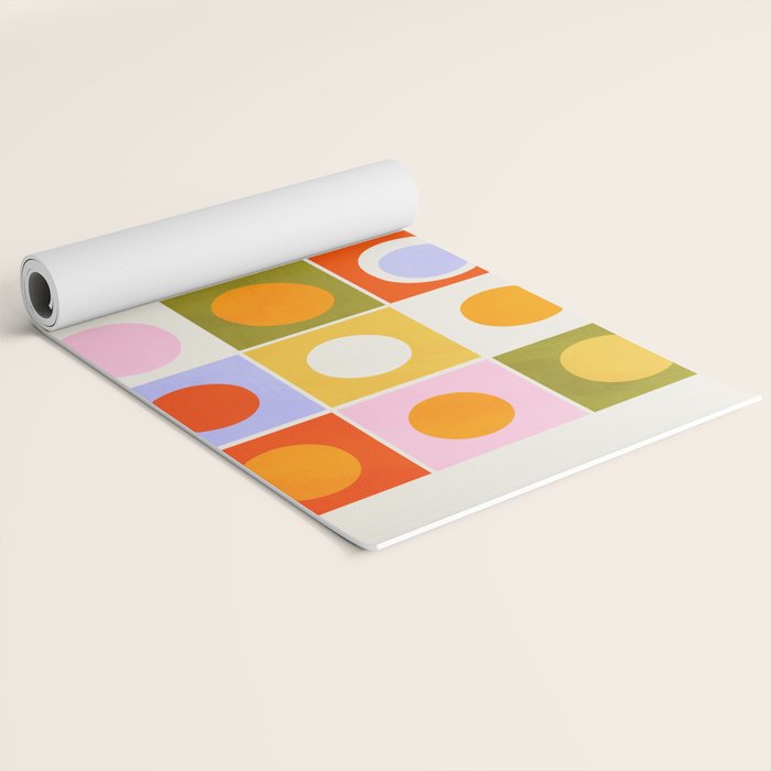 Colourplay & Concentric Circles: Mid Century Edition Yoga Mat Gallery Image 2