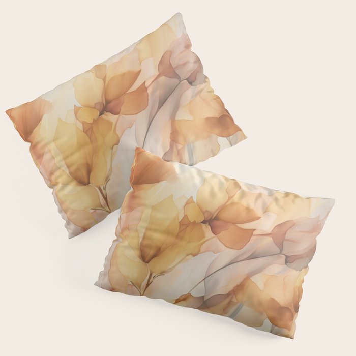Ethereal Blossom Dreams Amber Marigold Pillow Sham Gallery Image 1