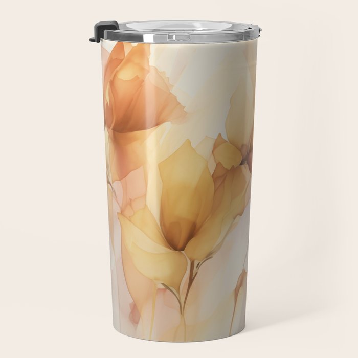 Ethereal Blossom Dreams Amber Marigold Travel Mug Gallery Image 3
