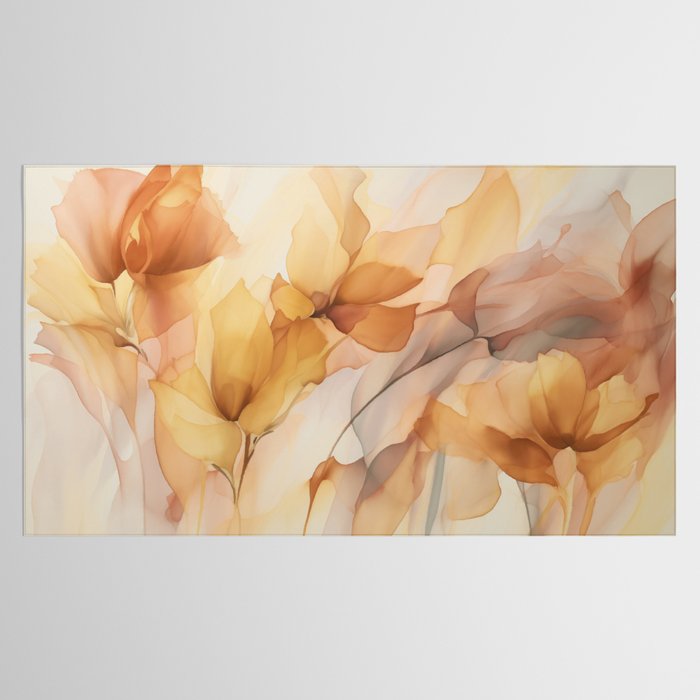 Ethereal Blossom Dreams Amber Marigold Tablecloth Gallery Image 2