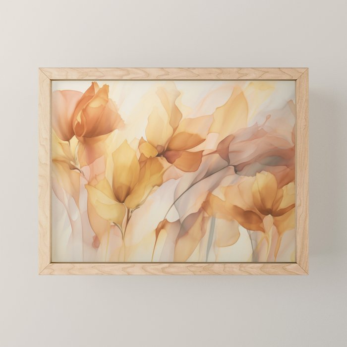 Ethereal Blossom Dreams Amber Marigold Mini Art Print Gallery Image 1