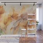 Ethereal Blossom Dreams Amber Marigold Wall Mural Gallery Image 1