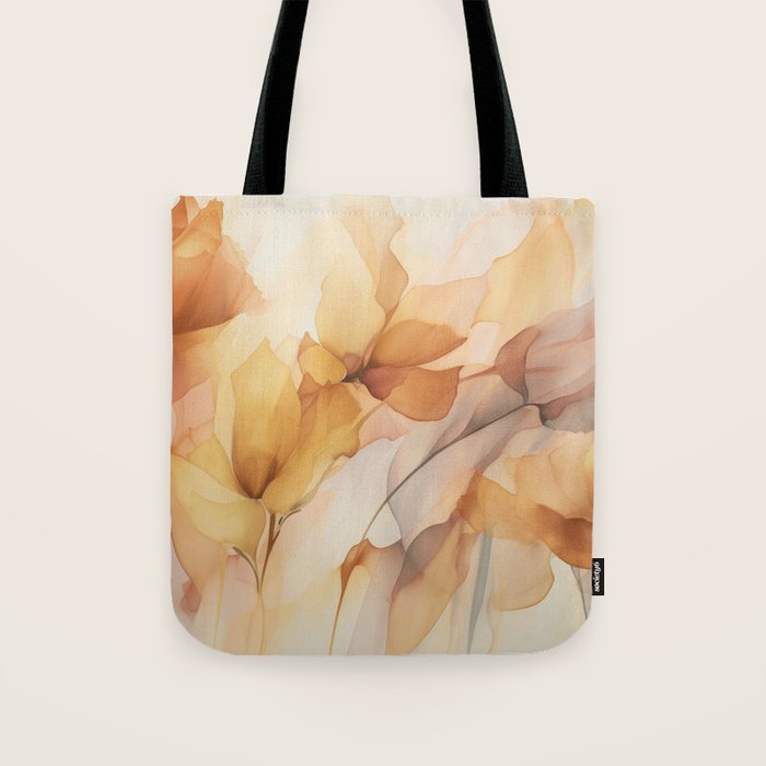 Ethereal Blossom Dreams Amber Marigold Tote Bag Gallery Image 1