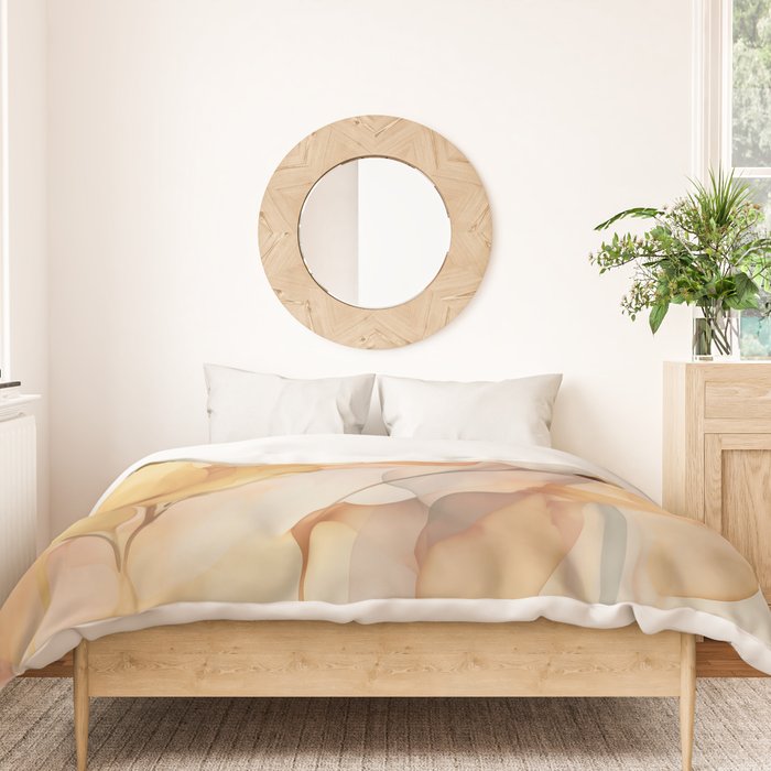 Ethereal Blossom Dreams Amber Marigold Duvet Cover Gallery Image 3