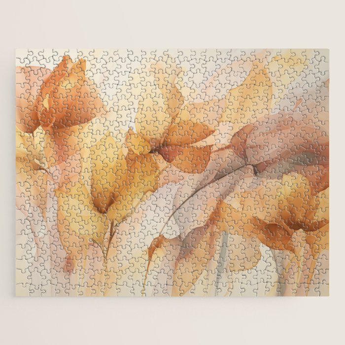 Ethereal Blossom Dreams Amber Marigold Jigsaw Puzzle Gallery Image 1