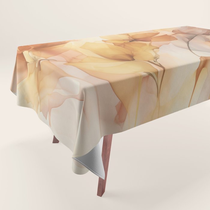 Ethereal Blossom Dreams Amber Marigold Tablecloth Gallery Image 1