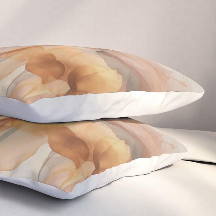 Ethereal Blossom Dreams Amber Marigold Pillow Sham Gallery Image 3