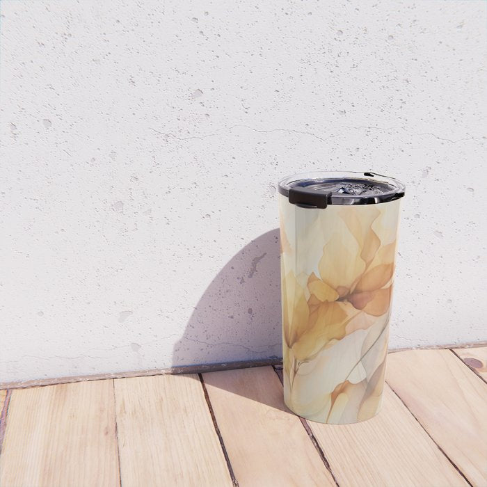 Ethereal Blossom Dreams Amber Marigold Travel Mug Gallery Image 4