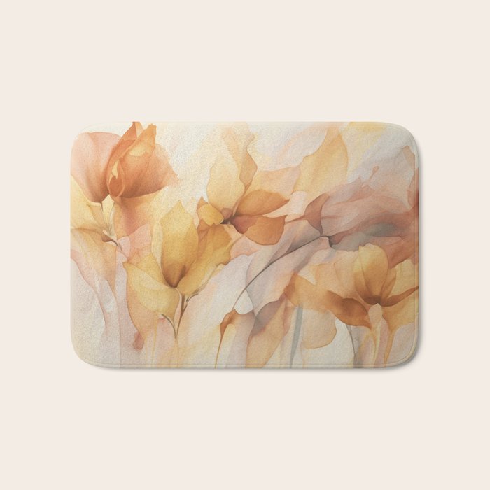 Ethereal Blossom Dreams Amber Marigold Bath Mat Gallery Image 1