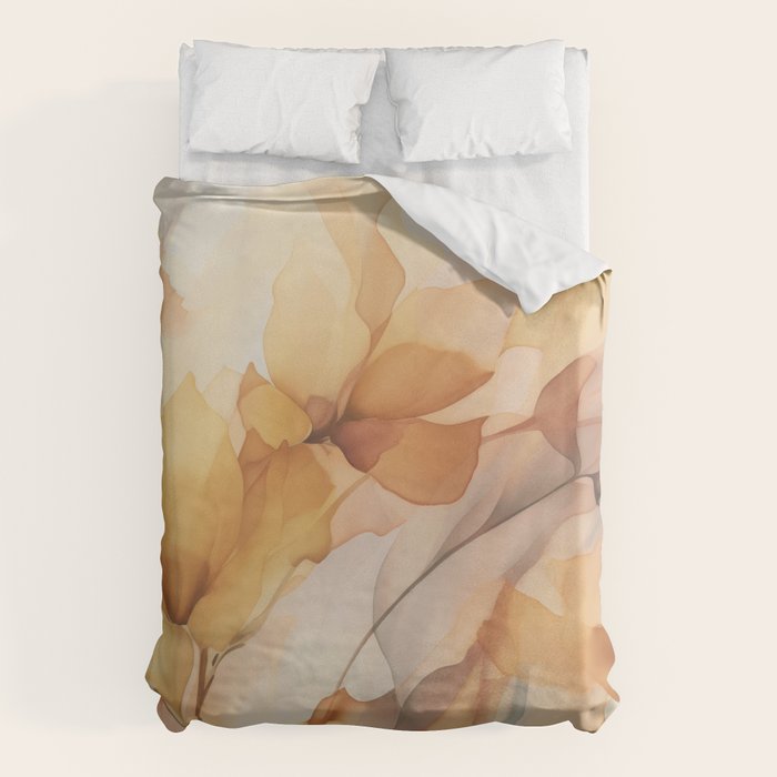 Ethereal Blossom Dreams Amber Marigold Duvet Cover Gallery Image 6