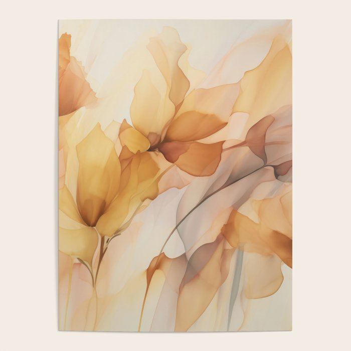 Ethereal Blossom Dreams Amber Marigold Poster Gallery Image 4
