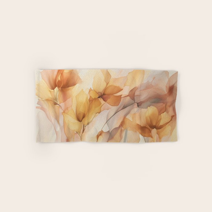Ethereal Blossom Dreams Amber Marigold Bath Towel Gallery Image 1