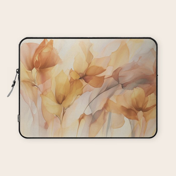 Ethereal Blossom Dreams Amber Marigold Laptop Sleeve Gallery Image 1