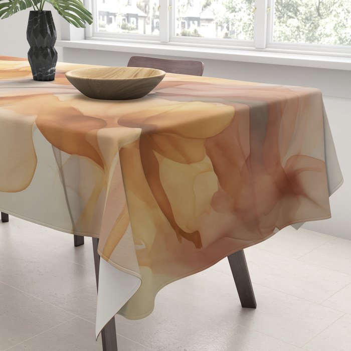 Ethereal Blossom Dreams Amber Marigold Tablecloth Gallery Image 3