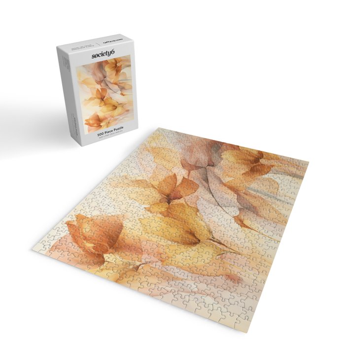 Ethereal Blossom Dreams Amber Marigold Jigsaw Puzzle Gallery Image 2