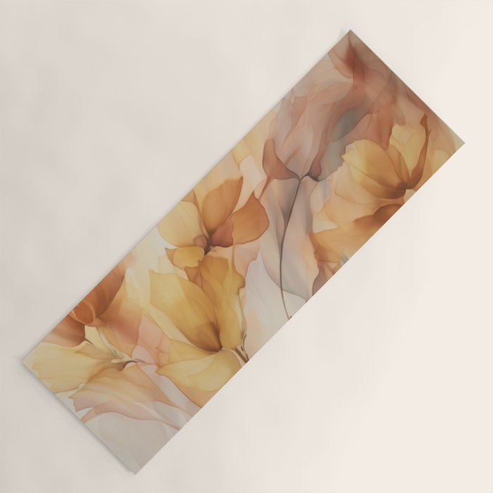 Ethereal Blossom Dreams Amber Marigold Yoga Mat Gallery Image 1