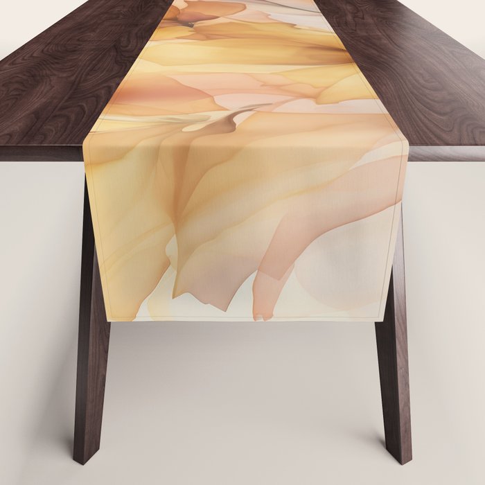 Ethereal Blossom Dreams Amber Marigold Table Runner Gallery Image 1