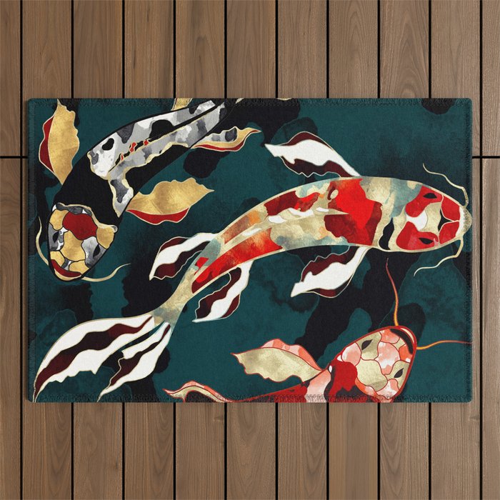 Metallic Koi Outdoor Rug