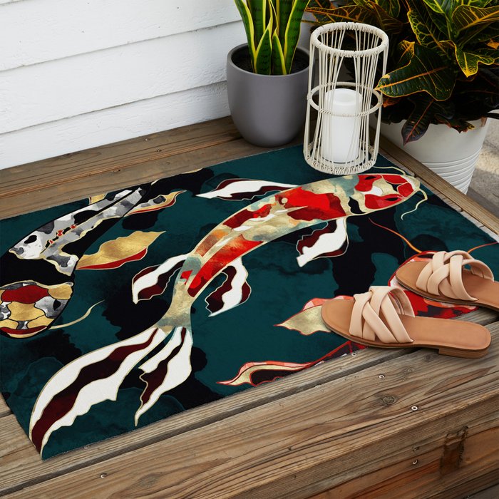 Metallic Koi Outdoor Rug Gallery Image 2
