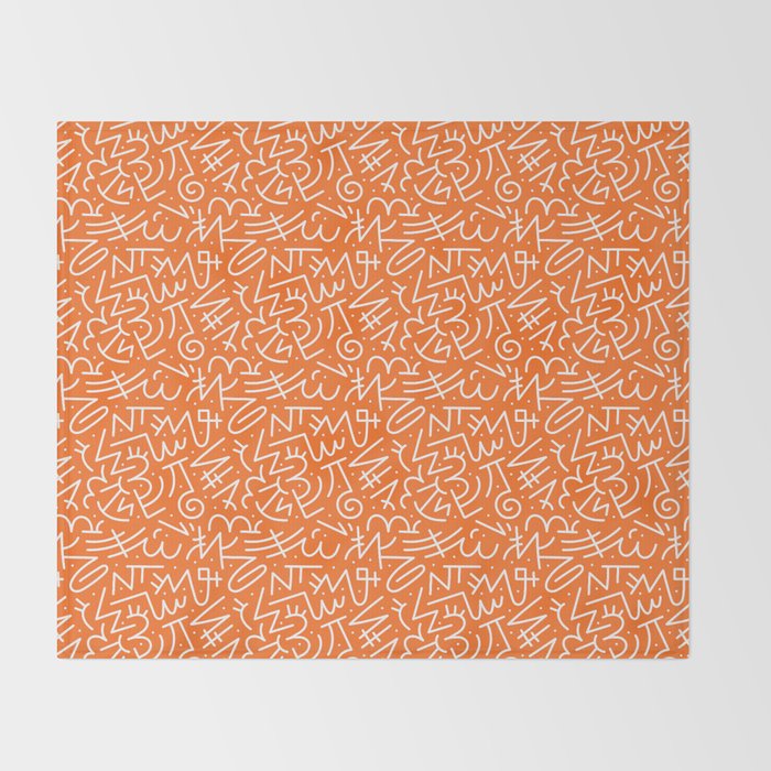 Colorful abstract fun line doodle art pattern Throw Blanket Gallery Image 2
