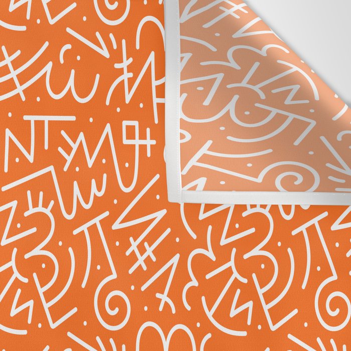 Colorful abstract fun line doodle art pattern Wall Tapestry Gallery Image 3