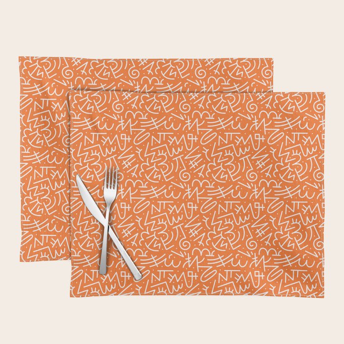 Colorful abstract fun line doodle art pattern Placemat Gallery Image 1