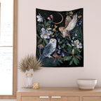 Owls Mushroom Magnolia Wall Tapestry Gallery Image 2