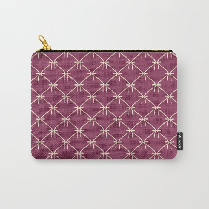 Bows & Ribbons Pattern XXXIII Plum Purple Carry All Pouch Gallery Image 1