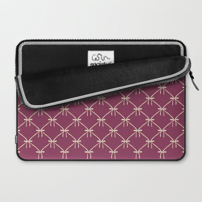 Bows & Ribbons Pattern XXXIII Plum Purple Laptop Sleeve Gallery Image 2