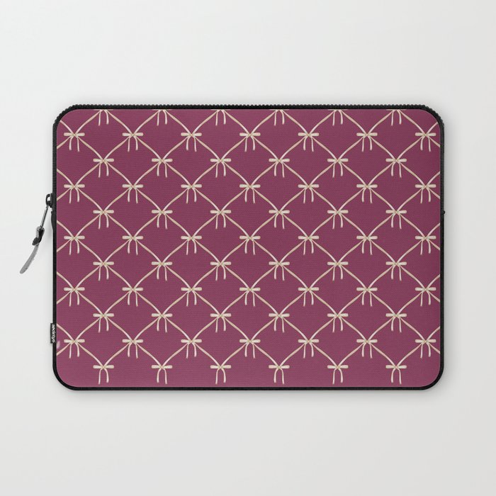Bows & Ribbons Pattern XXXIII Plum Purple Laptop Sleeve Gallery Image 1