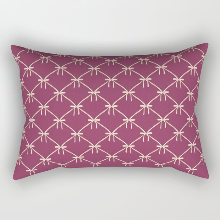 Bows & Ribbons Pattern XXXIII Plum Purple Rectangular Pillow Gallery Image 2