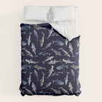 SHARKS PATTERN (NAVY BLUE) Comforter Gallery Image 6