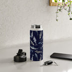 SHARKS PATTERN (NAVY BLUE) Water Bottle Gallery Image 4