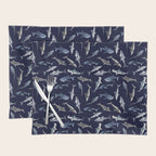 SHARKS PATTERN (NAVY BLUE) Placemat Gallery Image 1