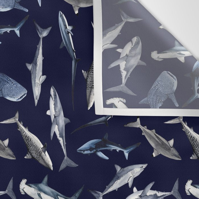 SHARKS PATTERN (NAVY BLUE) Wall Tapestry Gallery Image 3