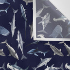 SHARKS PATTERN (NAVY BLUE) Wall Tapestry Gallery Image 3