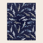 SHARKS PATTERN (NAVY BLUE) Notebook Gallery Image 4