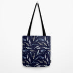 SHARKS PATTERN (NAVY BLUE) Tote Bag Gallery Image 2